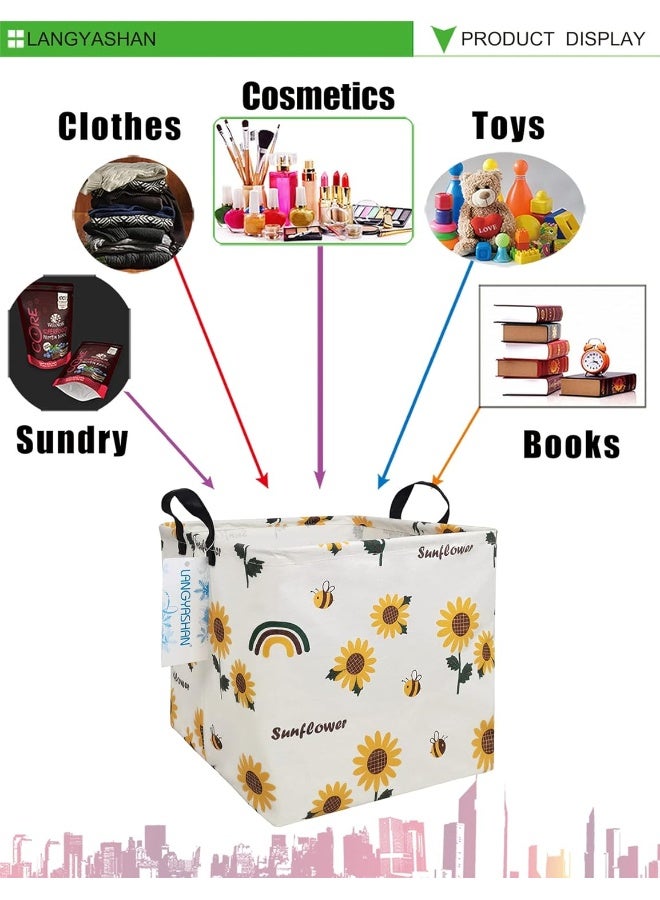 LANGYASHAN Square Storage Baskets Waterproof Canvas Children Laundry Nursery Hamper for Shelves Gift Baskets Toy Organizer Room Decor - Image 5